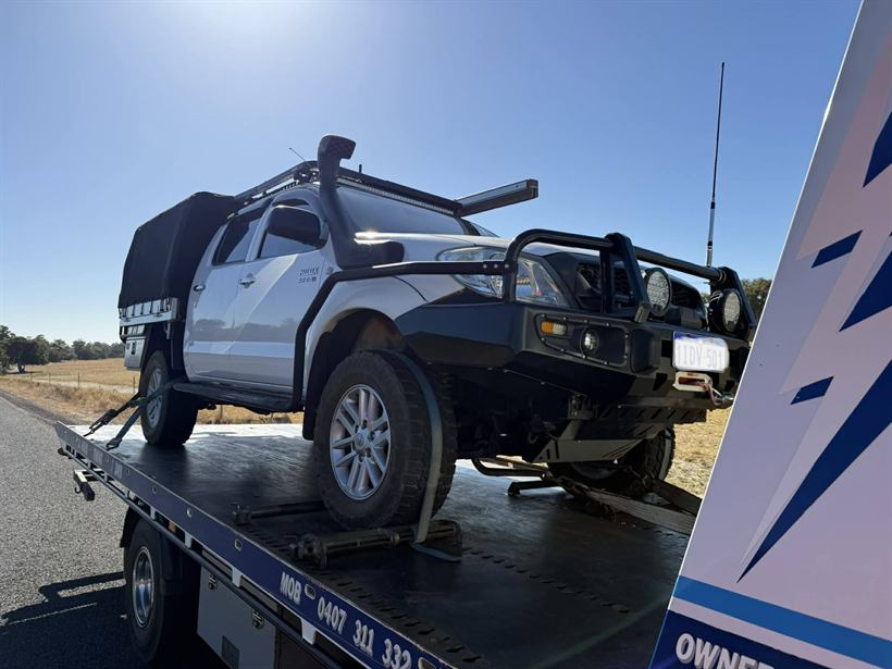 Kitted-out 4WD with bullbar on the tilt tray